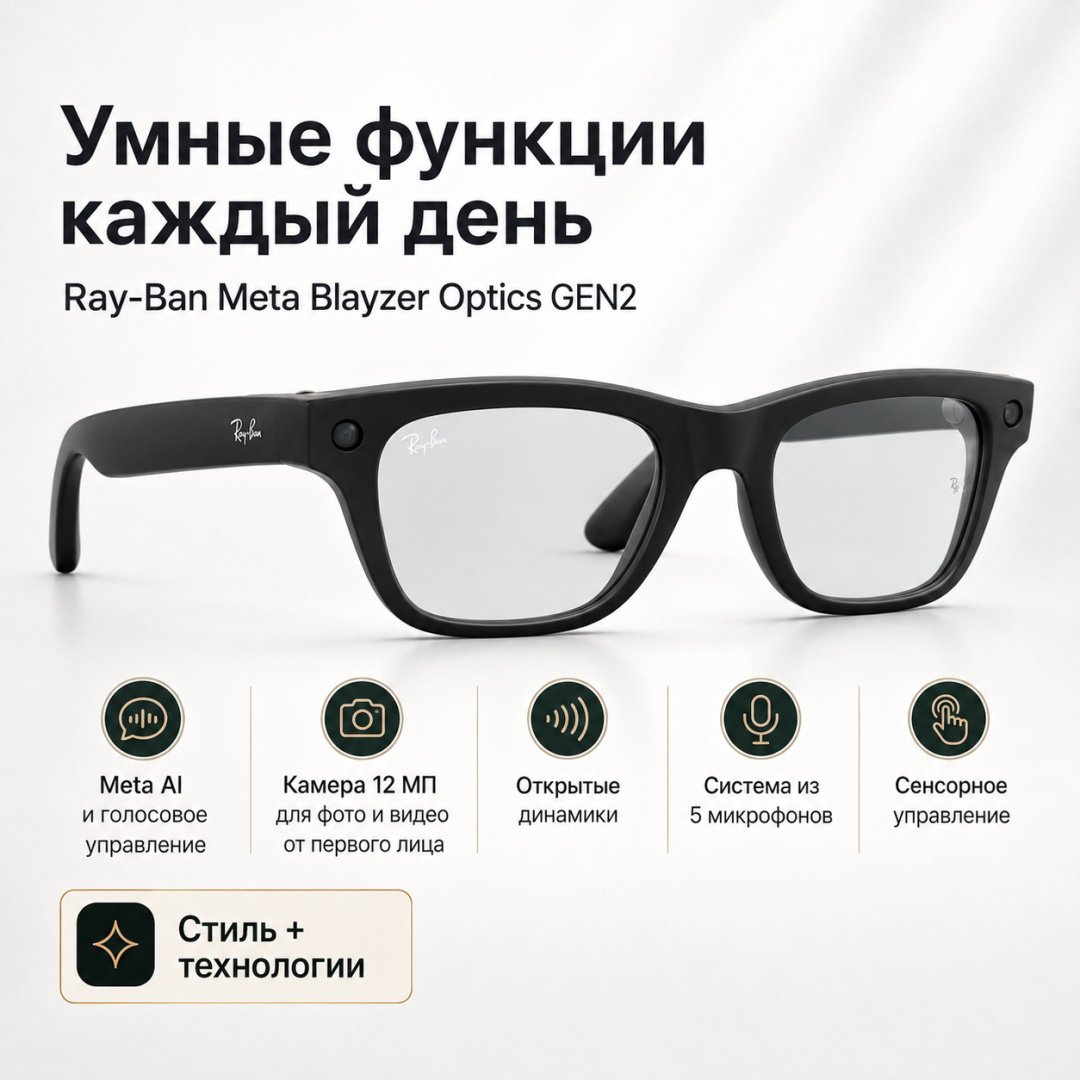 Смарт-очки Meta Blayzer Optics GEN2 черный купить,NaN