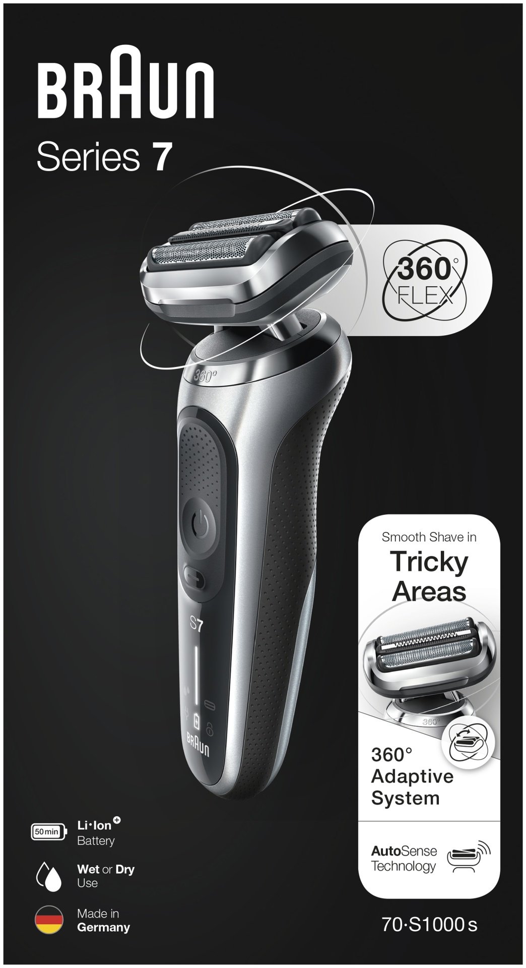 Электробритва Braun 70-S1000s серый купить,NaN