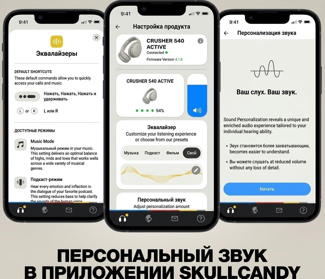 Наушники Skullcandy Crusher 540 Active бежевый купить,122359