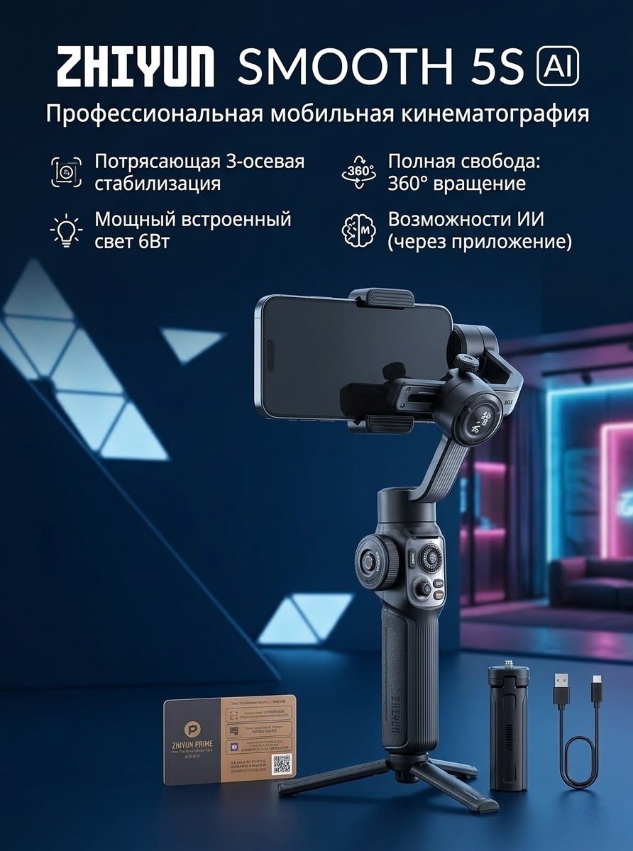 Стедикам Zhiyun Smooth 5S AI