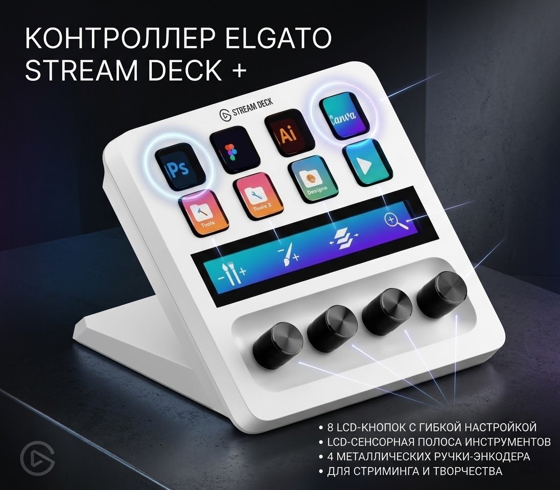 Контроллер для стриминга Elgato Stream Deck + 10GBD9911 белый купить,133994
