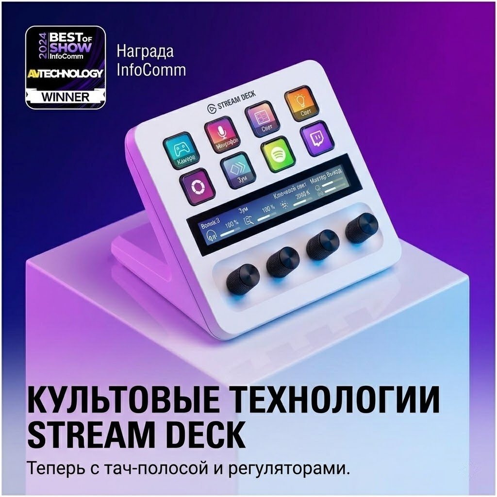 Контроллер для стриминга Elgato Stream Deck + 10GBD9911 белый купить,133994
