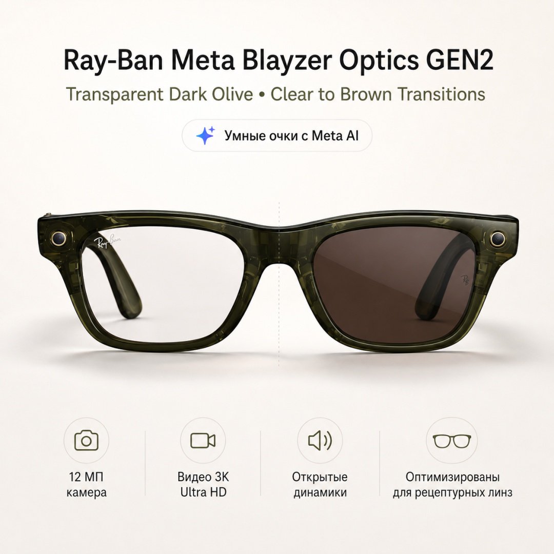 Смарт-очки Meta Blayzer Optics GEN2 зеленый купить,NaN