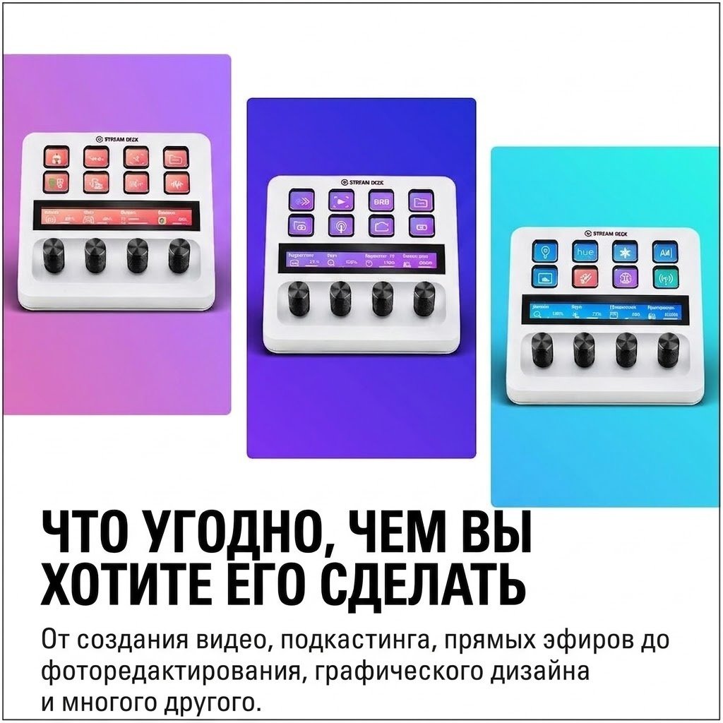 Контроллер для стриминга Elgato Stream Deck + 10GBD9911 белый купить,133994