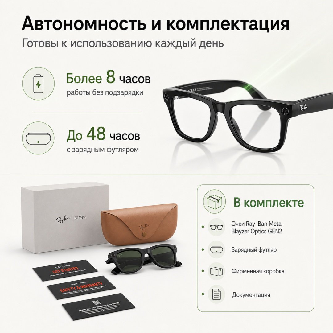 Смарт-очки Meta Blayzer Optics GEN2 Transparent черный купить,NaN