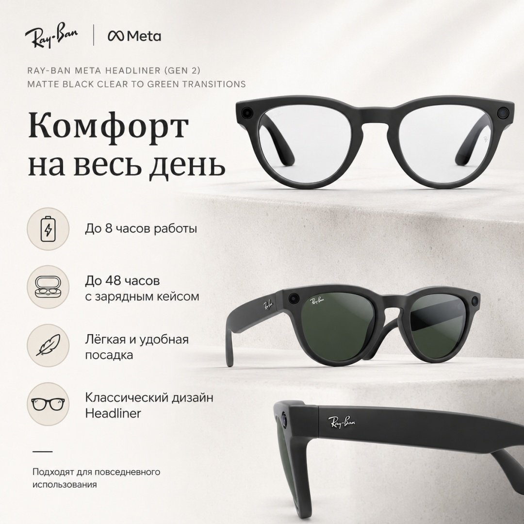 Смарт-очки Meta Headliner (Gen 2) черный купить,NaN