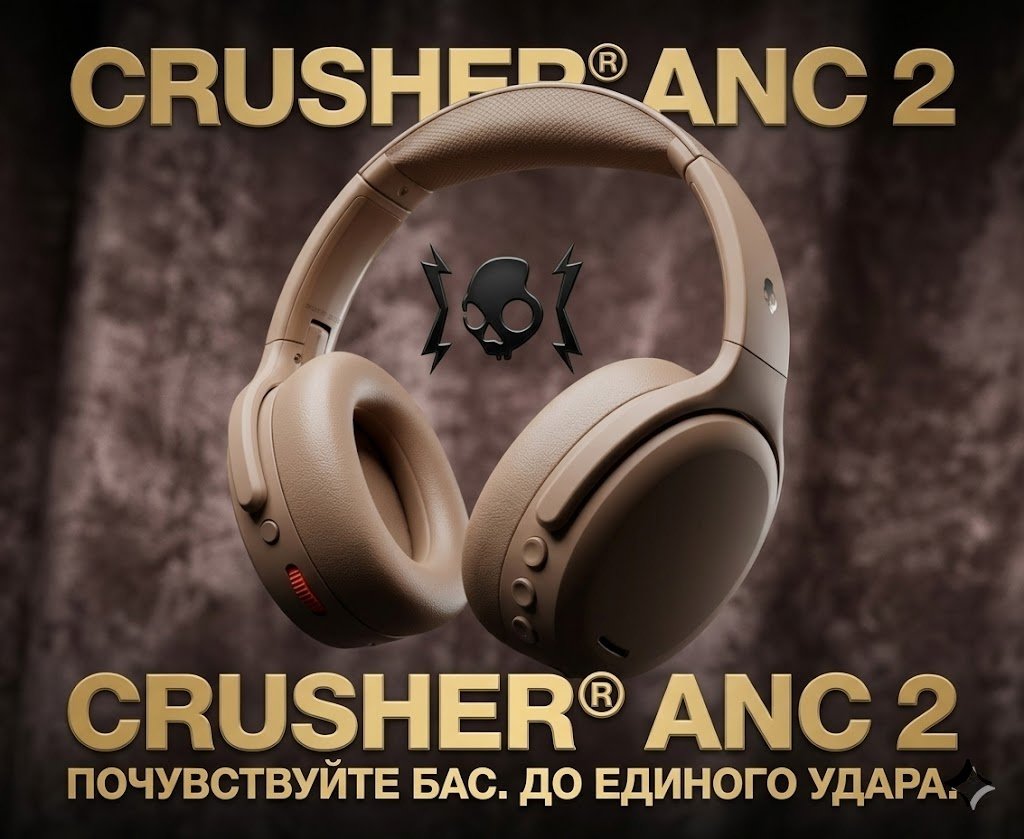Наушники Skullcandy Crusher ANC 2 коричневый купить,125350