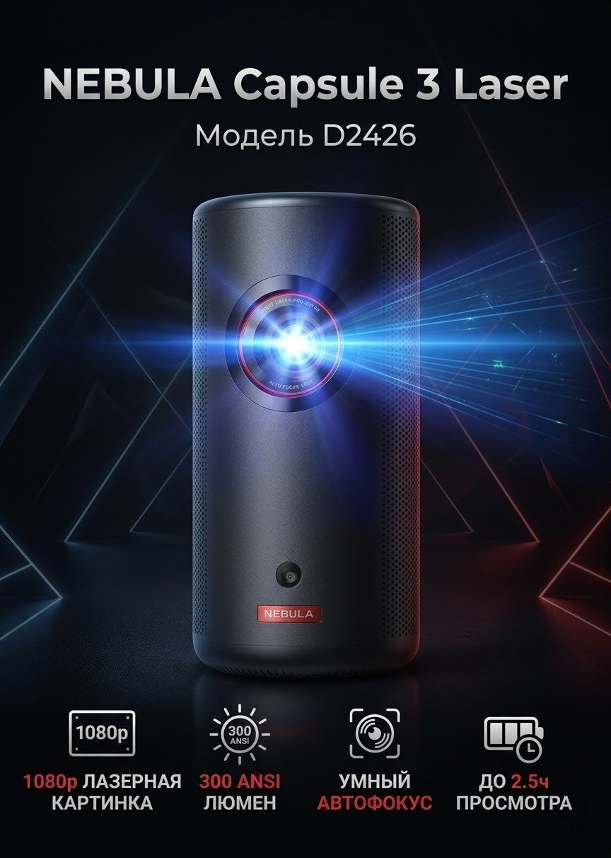 Проектор NEBULA Сapsule 3 laser D2426 черный