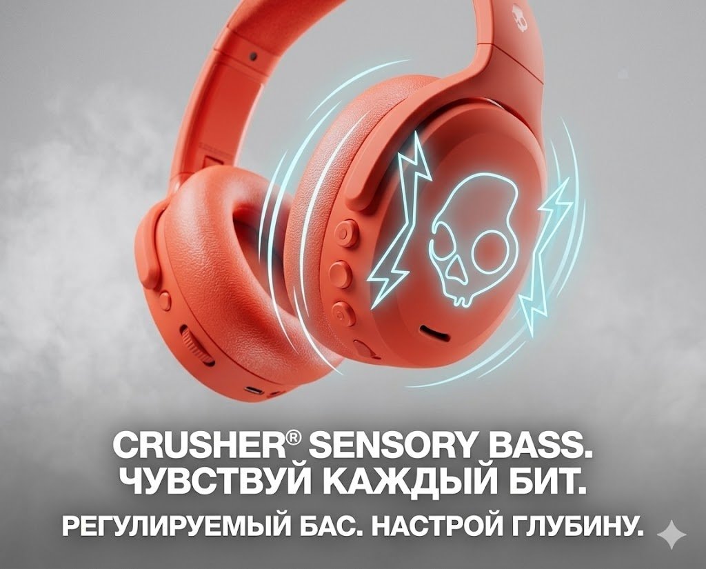 Наушники Skullcandy Crusher ANC 2 красный купить,125350