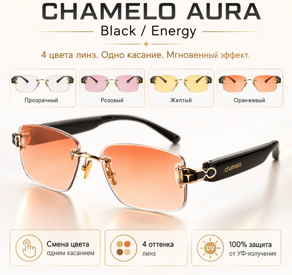 Смарт-очки Chamelo Aura черный купить,NaN