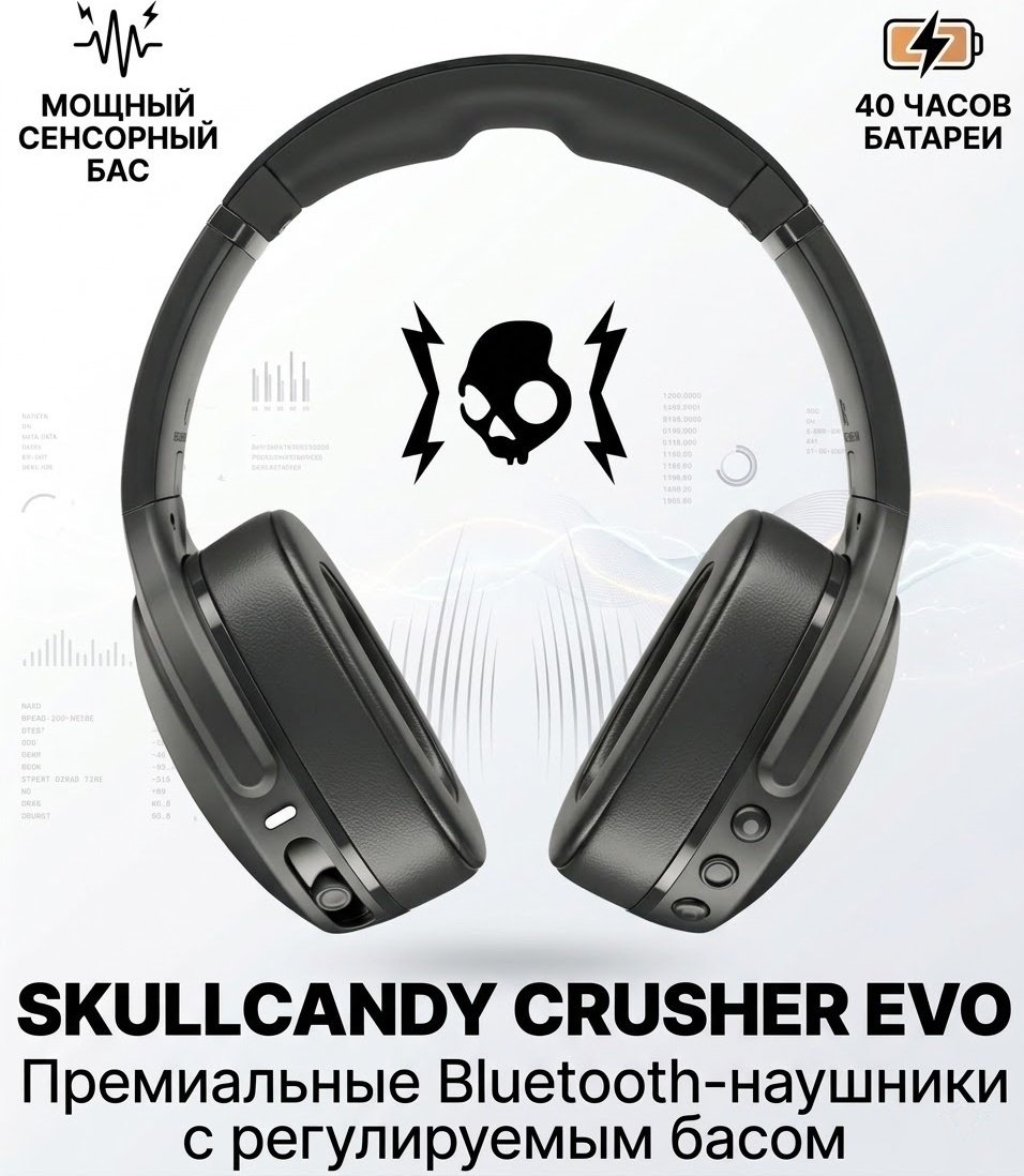 Наушники Skullcandy Crusher EVO черный купить,96143