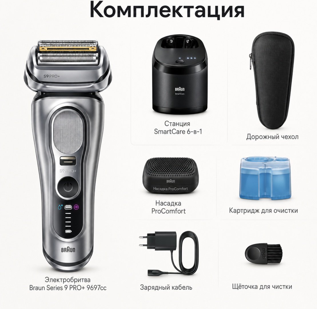 Электробритва Braun Series 9 PRO+ 9697cc сеточная купить,NaN