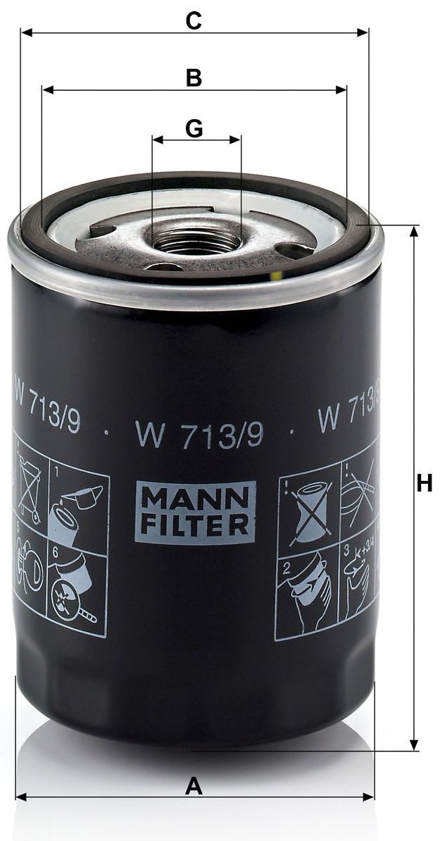 MANN-FILTER масляный фильтр W 713/9 купить,NaN