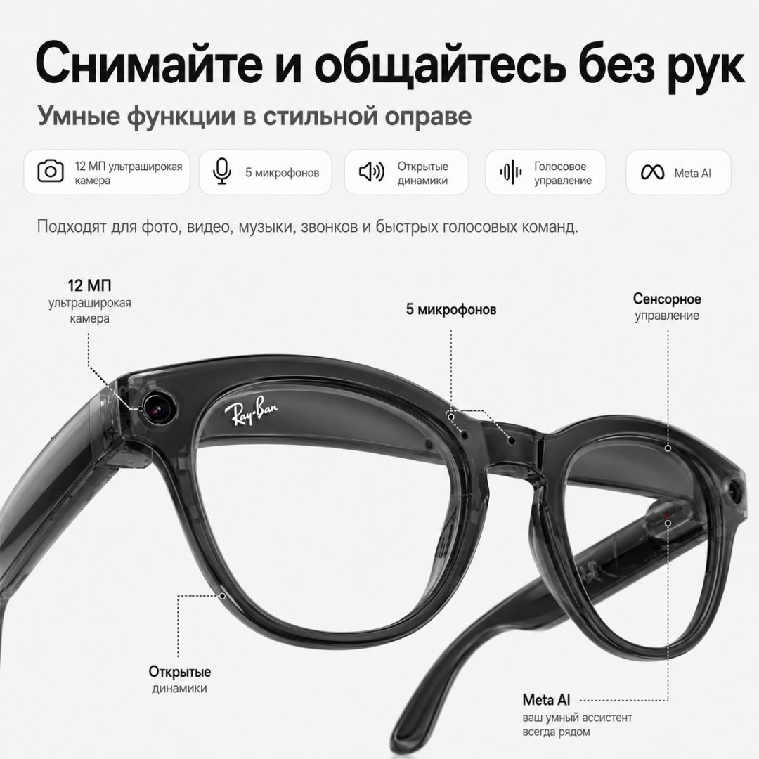 Смарт-очки Ray-Ban Meta Scriber Optics GEN2 черный купить,NaN