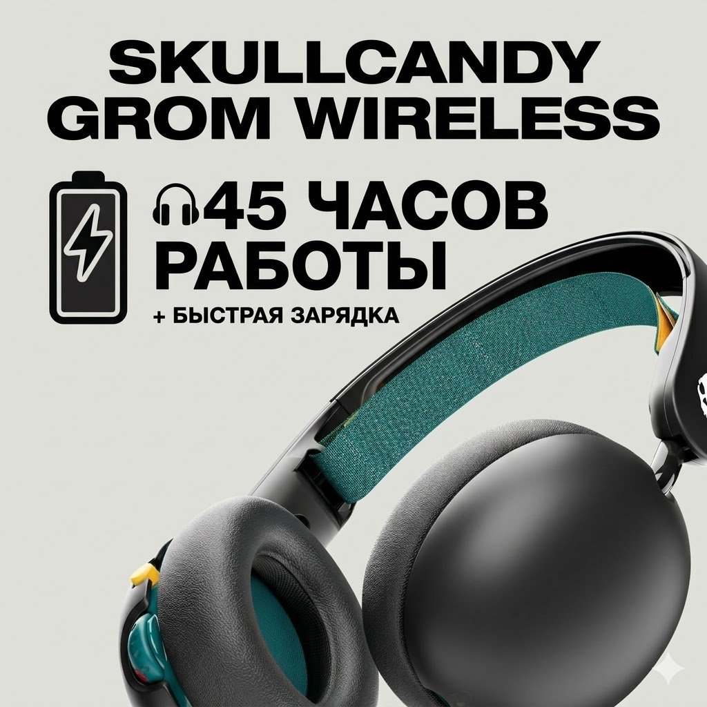 Наушники Skullcandy Grom Wireless черный