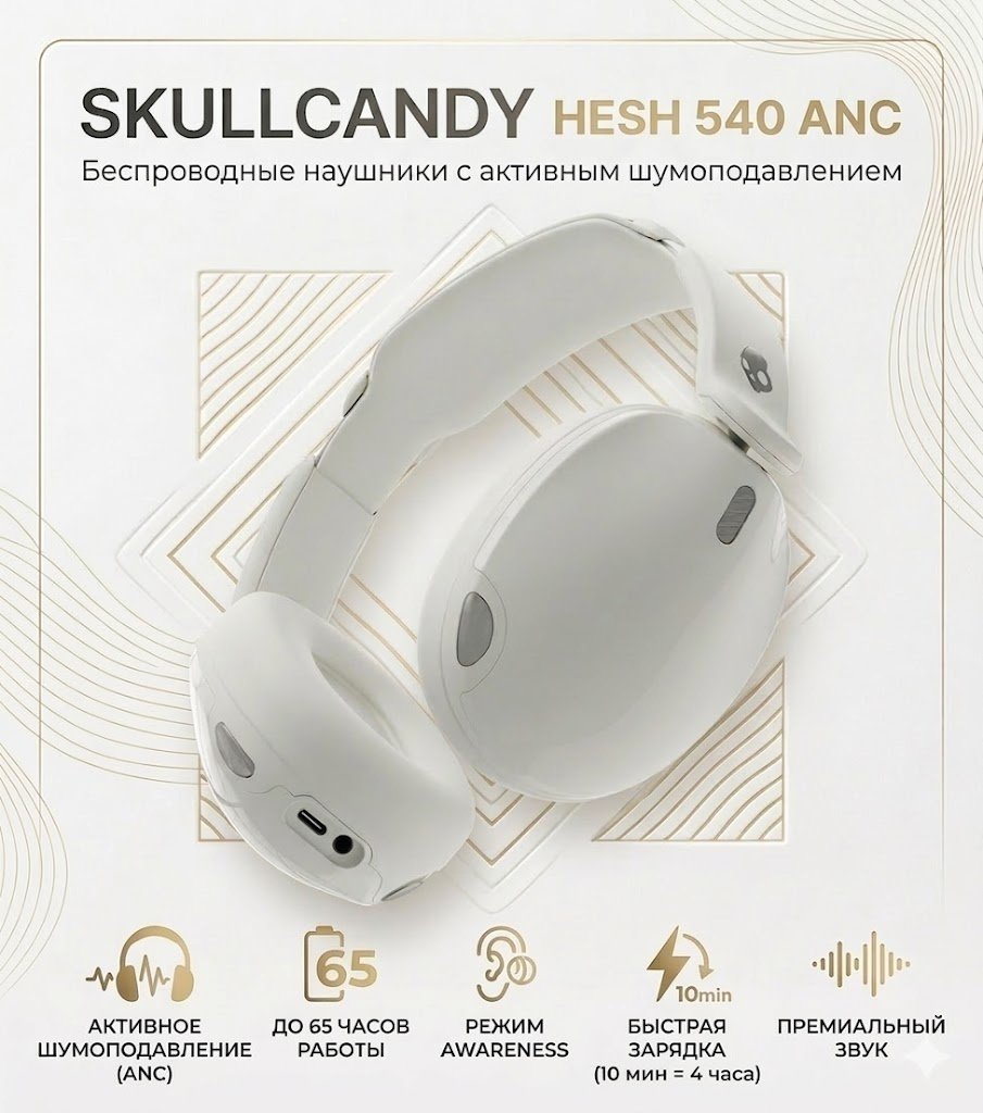 Наушники Skullcandy Hesh 540 ANC белый