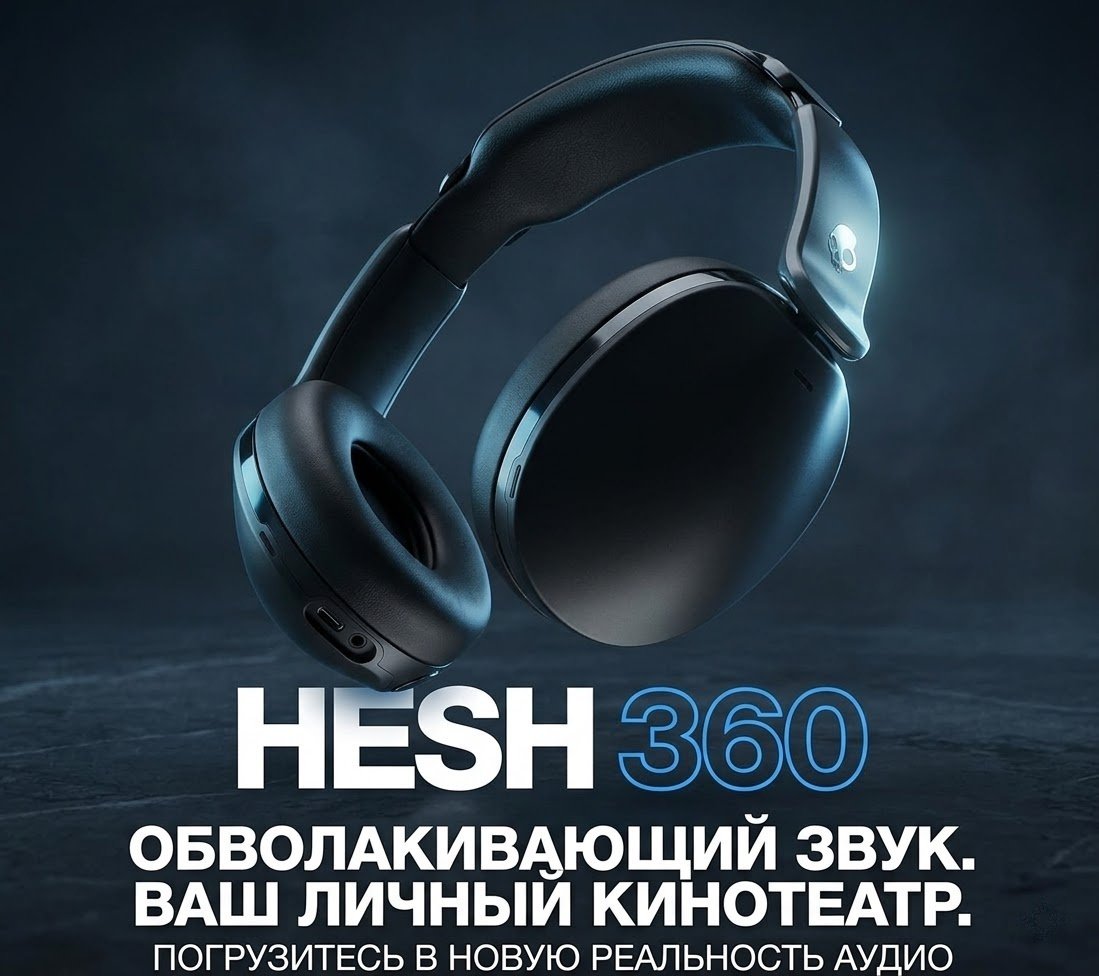 Наушники Skullcandy Hesh 360 черный купить,71731