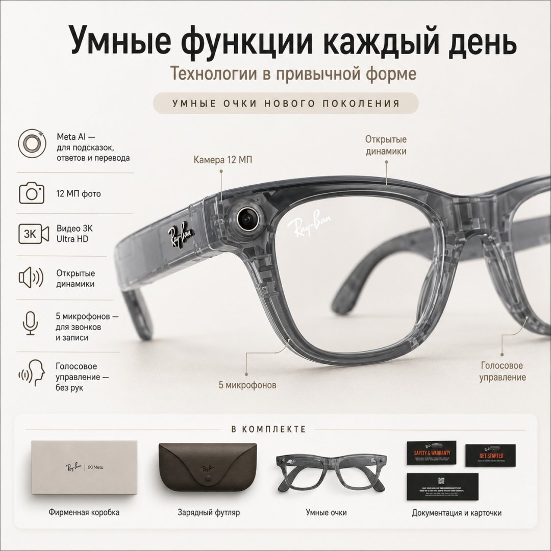 Смарт-очки Meta Blayzer Optics GEN2 Transparent прозрачный купить,NaN