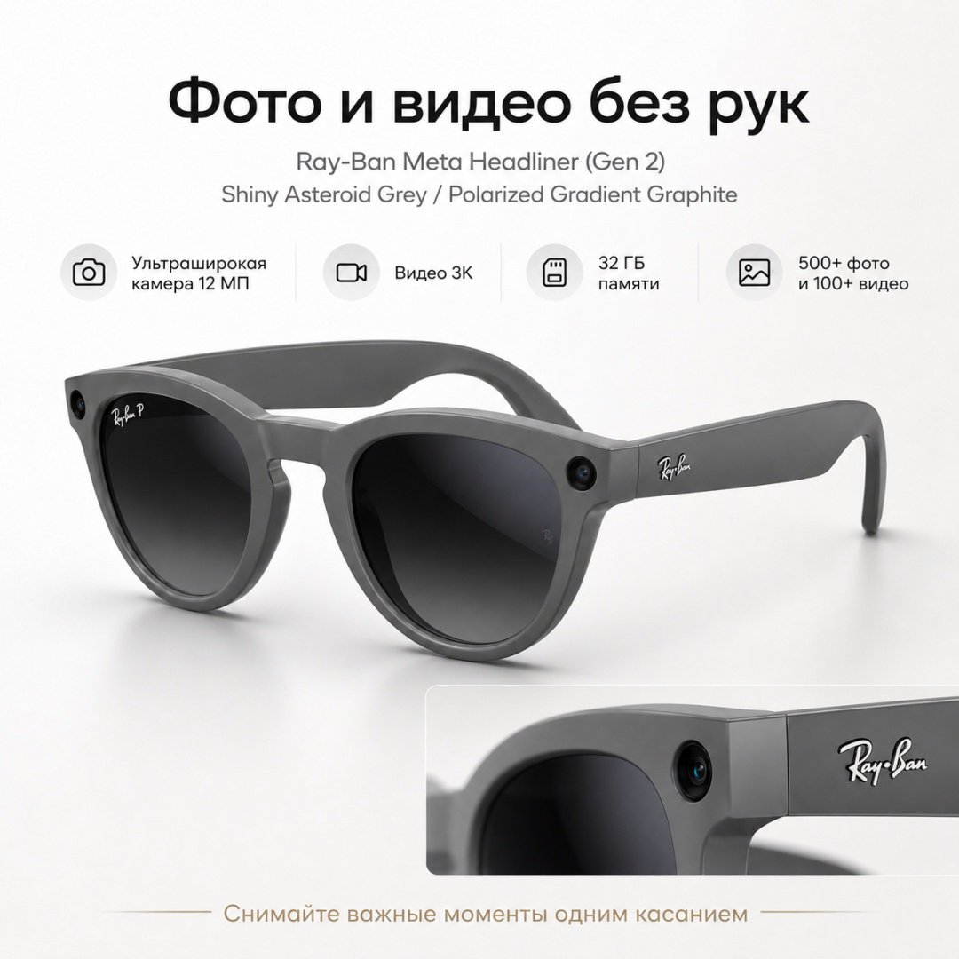 Смарт-очки Meta Headliner (Gen 2) серый купить,NaN