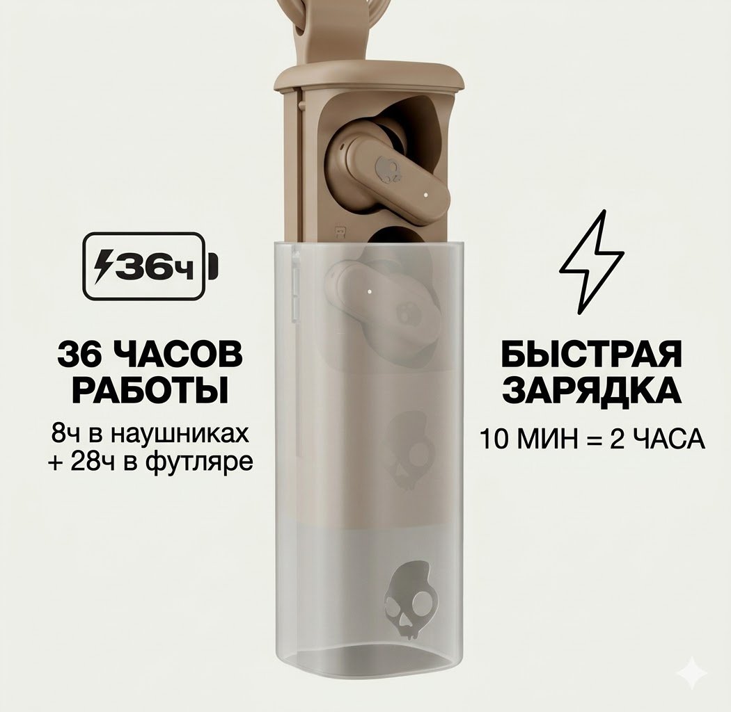 Наушники Skullcandy Dime Evo коричневый купить,NaN