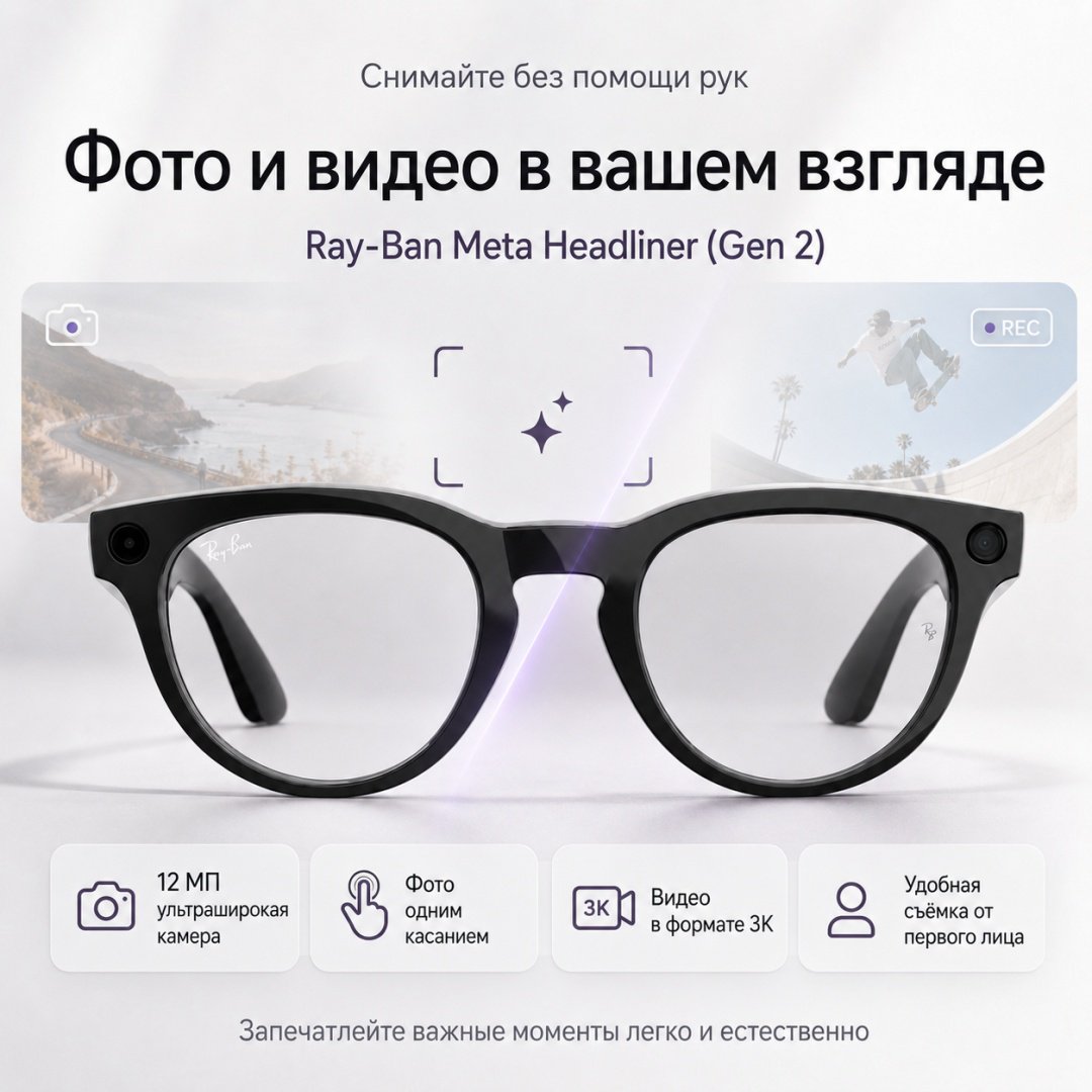 Смарт-очки Meta Headliner (Gen 2) черный купить,NaN