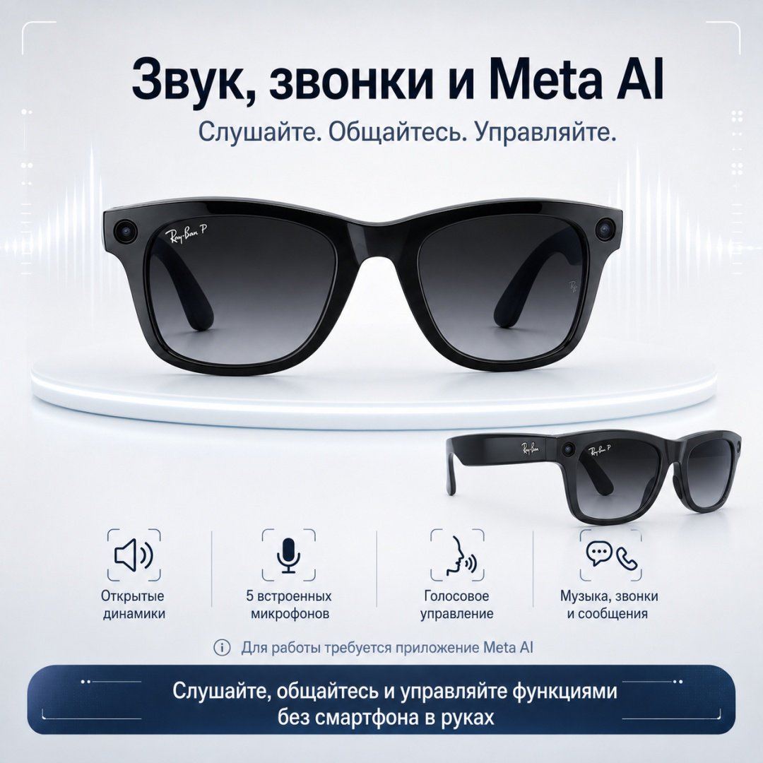 Смарт-очки Ray-Ban Wayfarer (Gen 2) черный купить,NaN