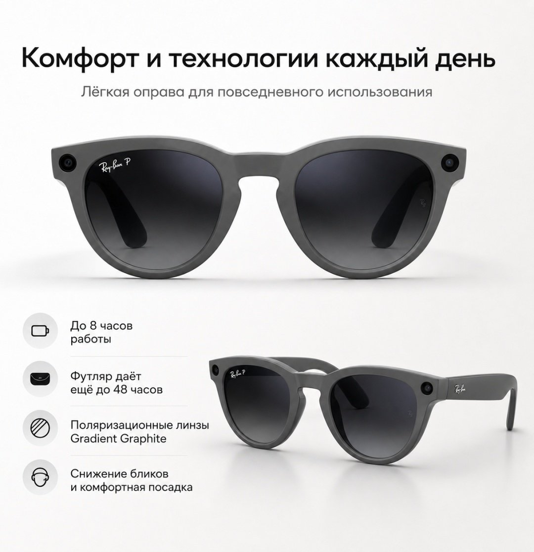 Смарт-очки Meta Headliner (Gen 2) серый купить,NaN