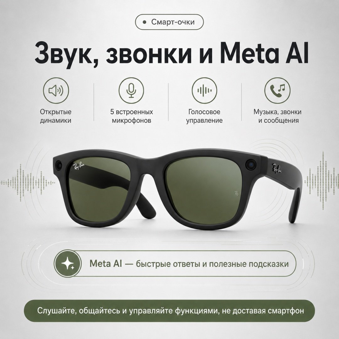 Смарт-очки Ray-Ban Wayfarer (Gen 2) черный купить,NaN