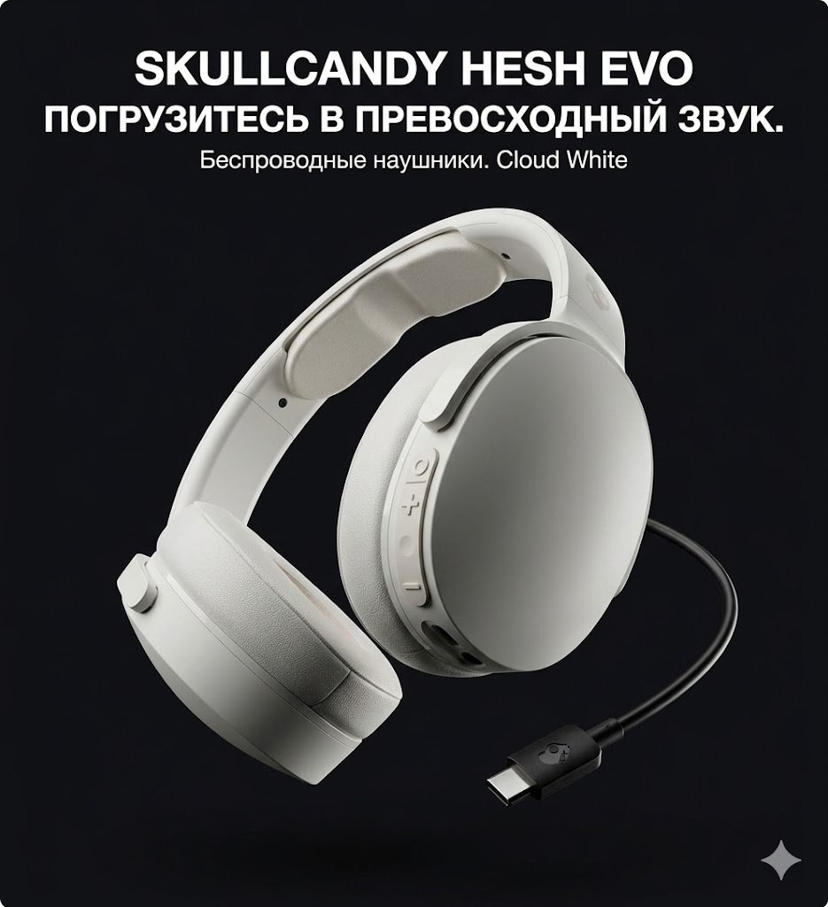 Наушники Skullcandy Hesh Evo белый купить,65550