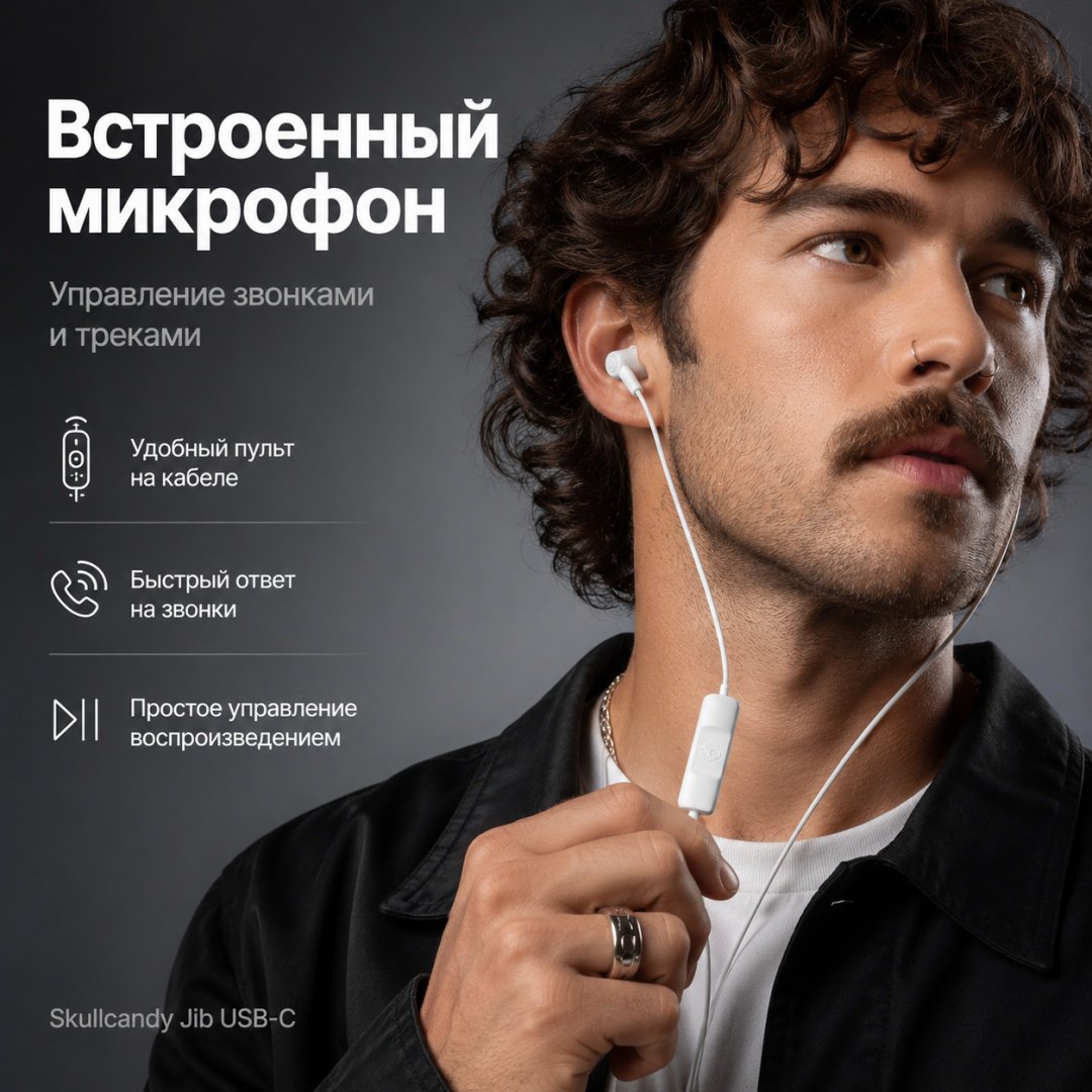 Наушники Skullcandy Jib USB C белый купить,13327