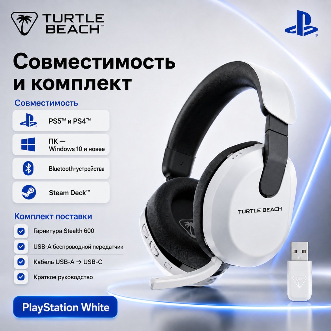 Наушники Turtle Beach Stealth 600 Headset (Gen 3) PlayStation белый купить,NaN
