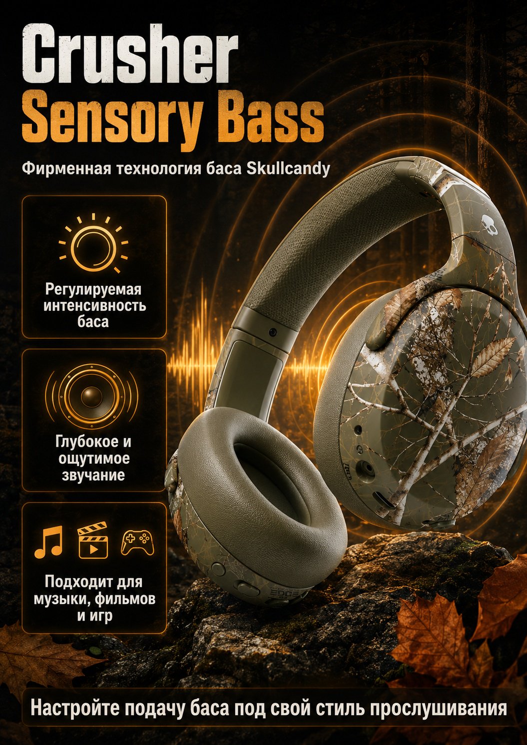 Наушники Skullcandy Crusher ANC 2 зеленый купить,143893