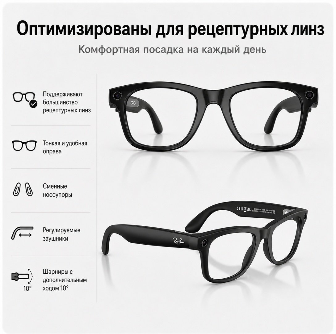 Смарт-очки Meta Blayzer Optics GEN2 Transparent черный купить,NaN
