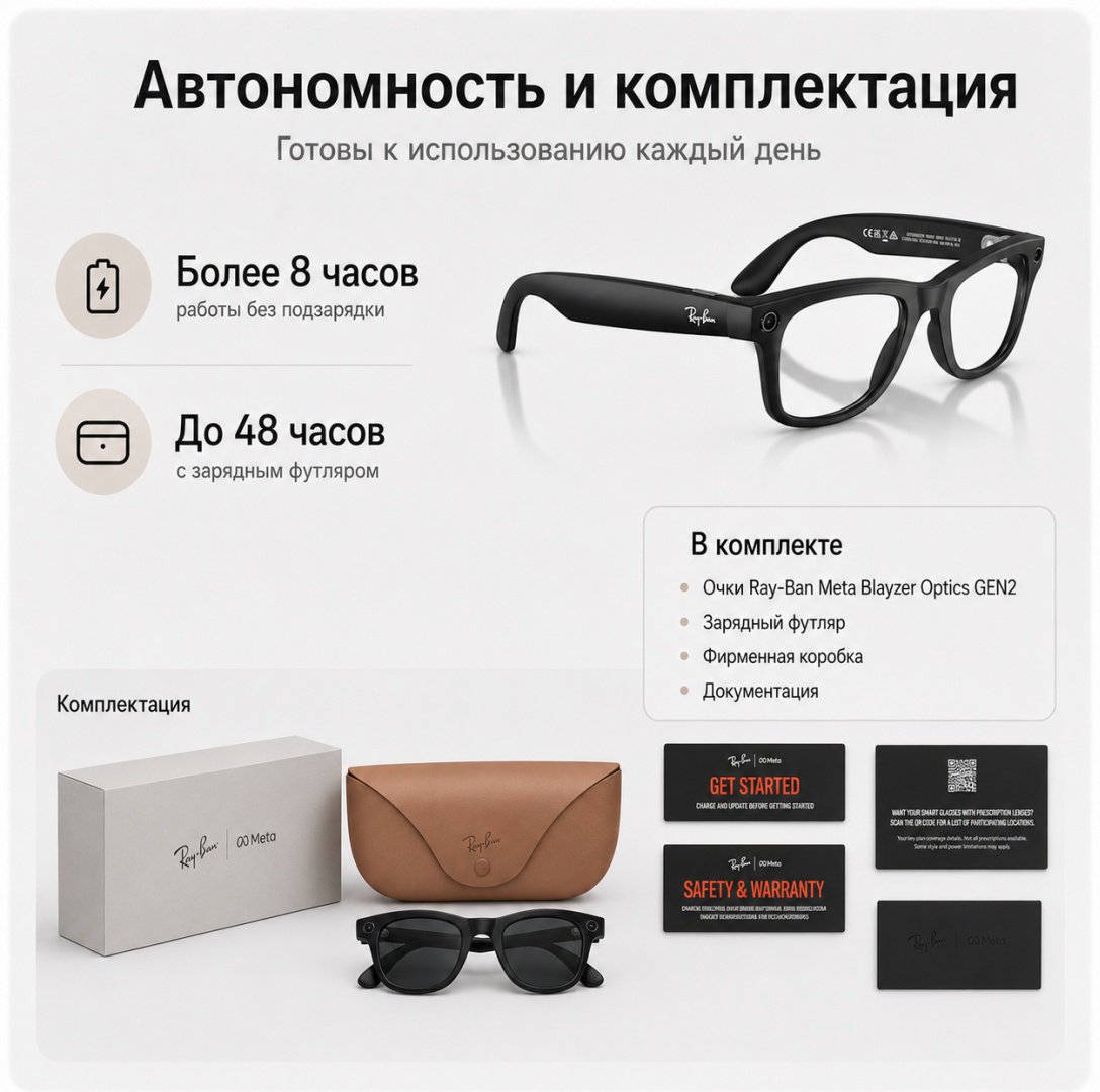 Смарт-очки Meta Blayzer Optics GEN2 Transparent черный купить,NaN