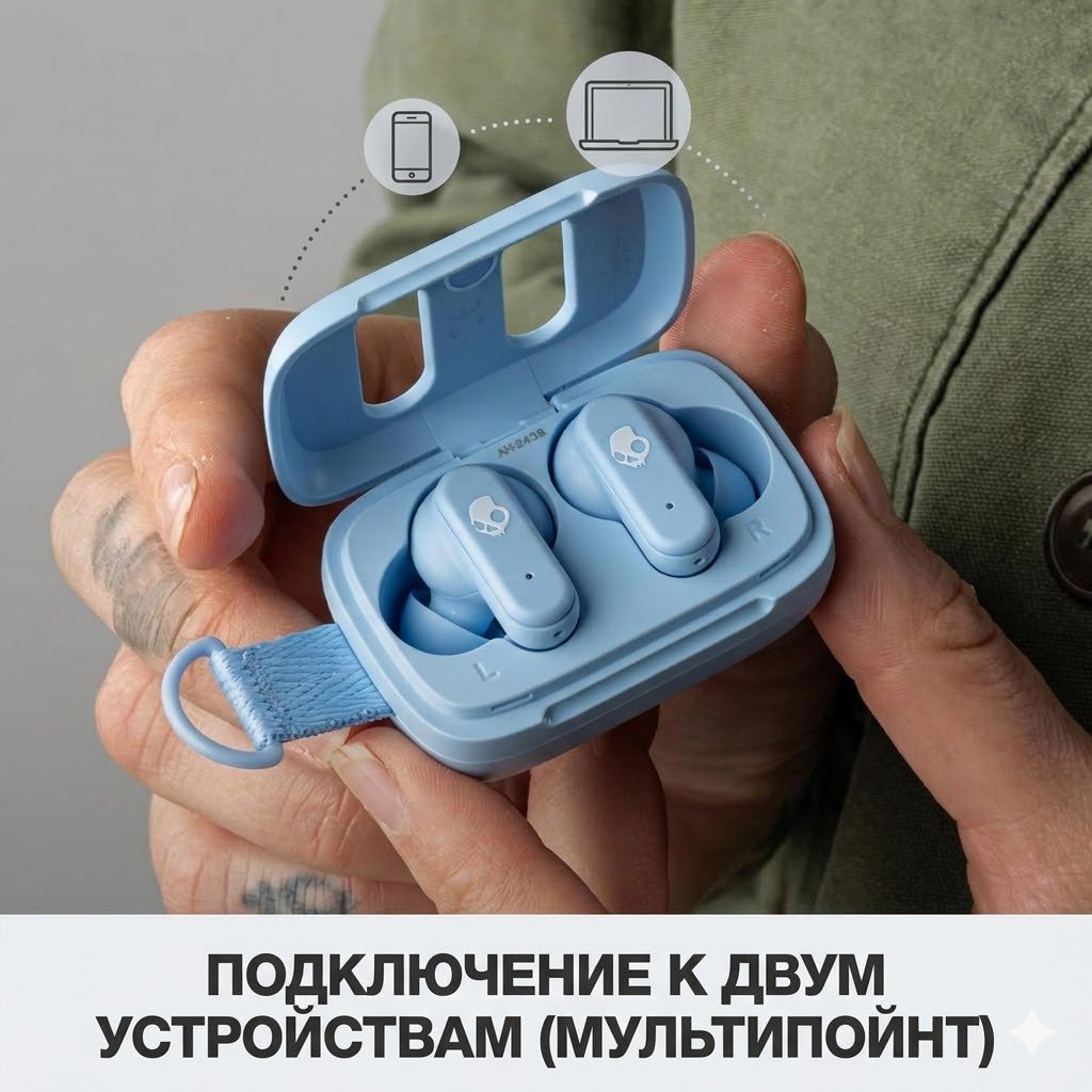 Наушники Skullcandy Dime 3 синий купить,25506