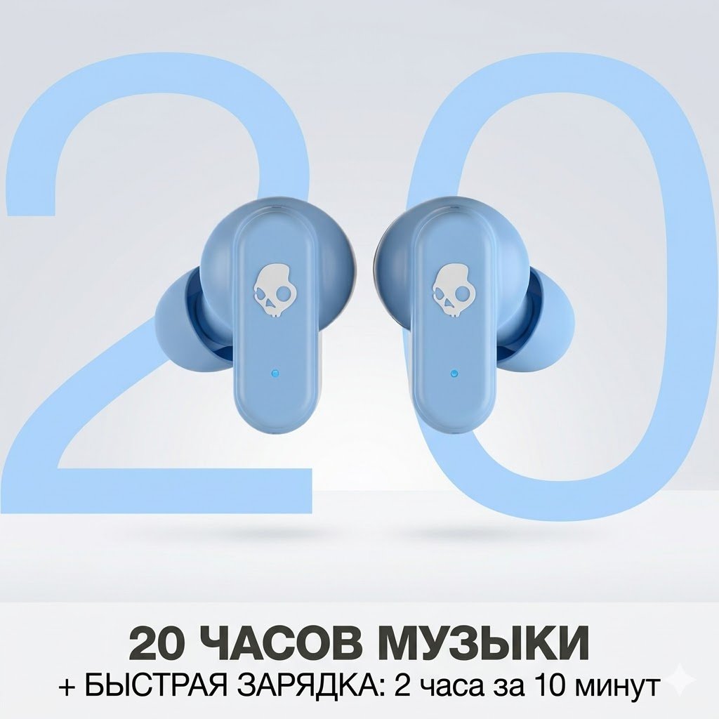 Наушники Skullcandy Dime 3 синий купить,25506