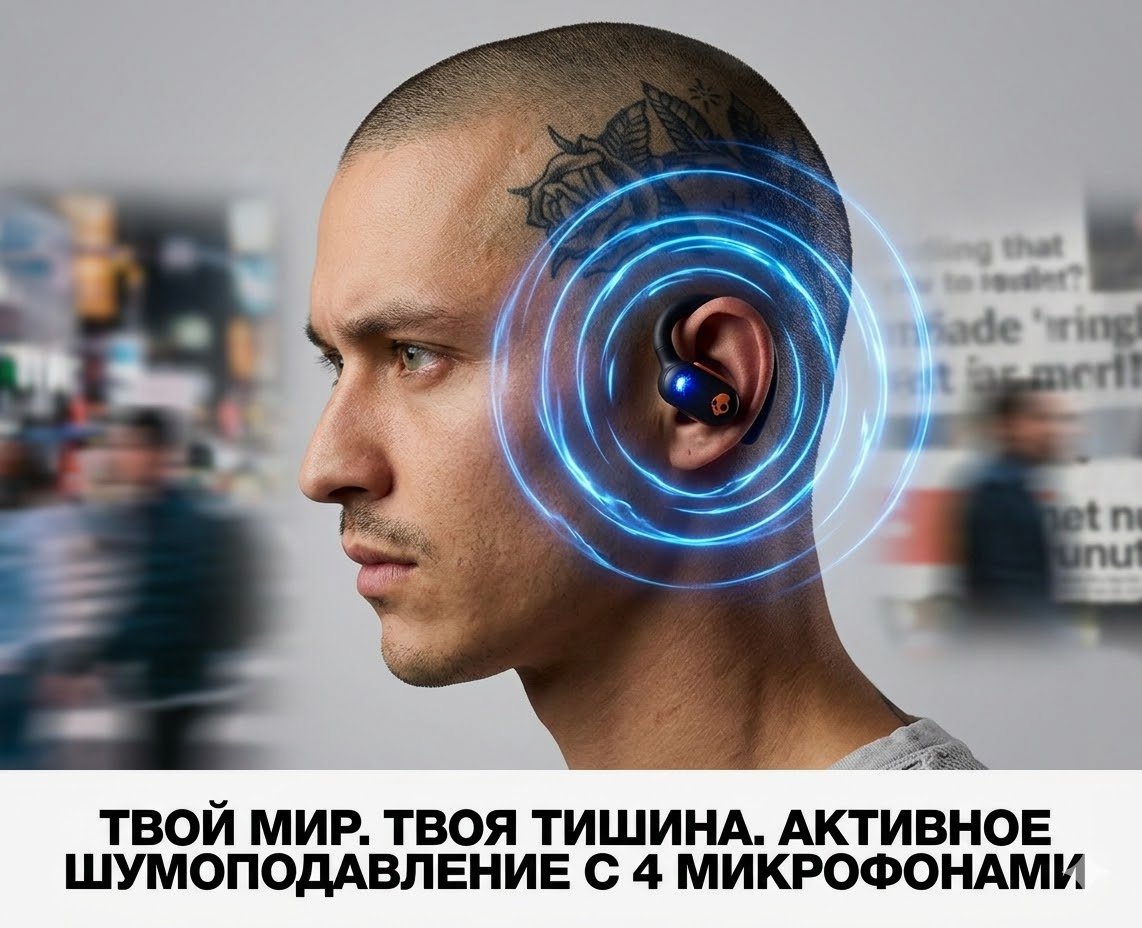 Наушники Skullcandy Push ANC Active черно-оранжевый купить,90850