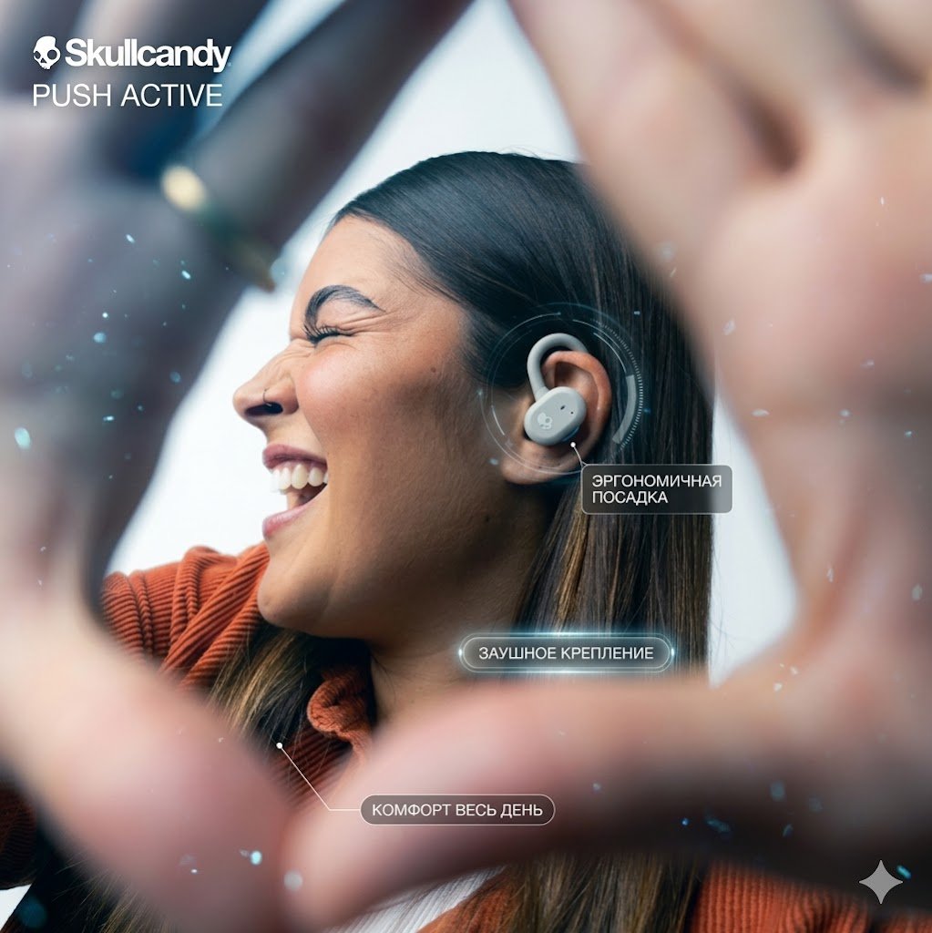 Наушники Skullcandy PUSH Active серый
