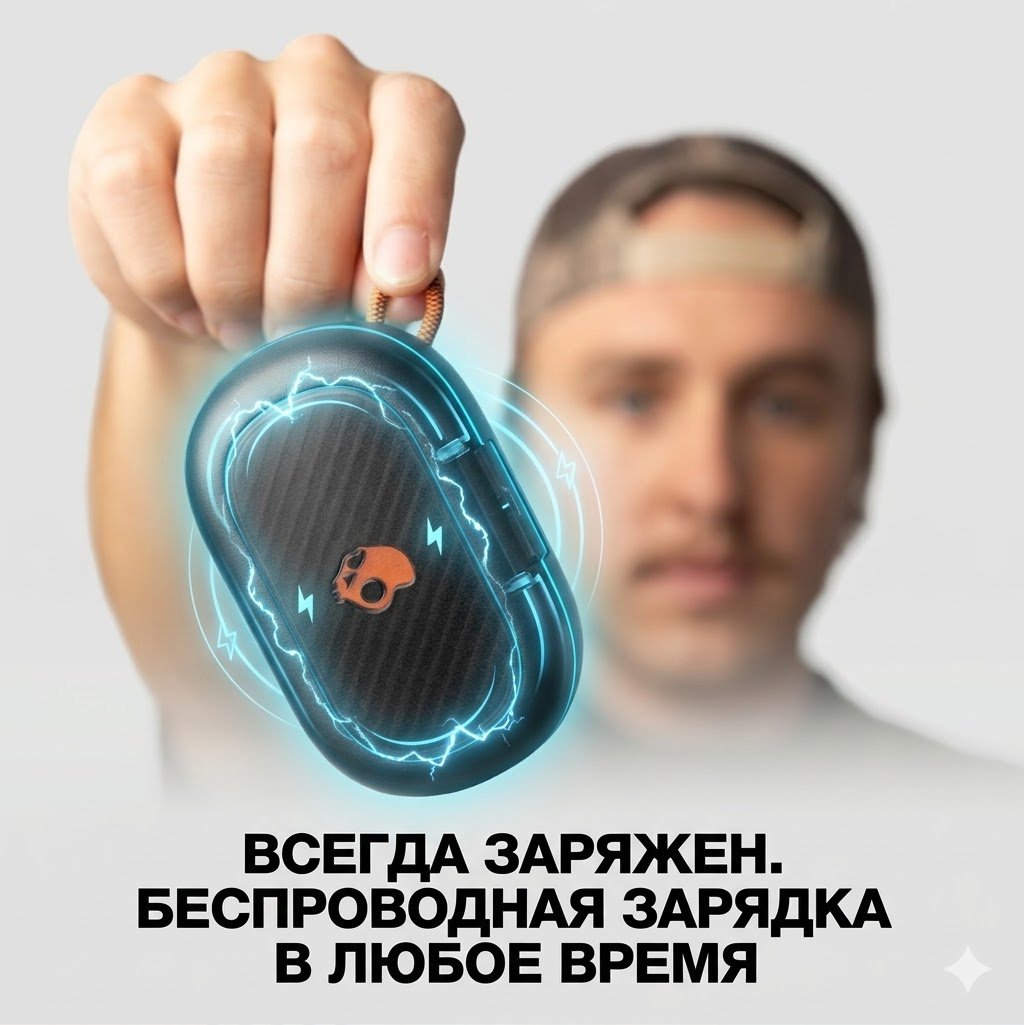 Наушники Skullcandy Push ANC Active черно-оранжевый купить,90850