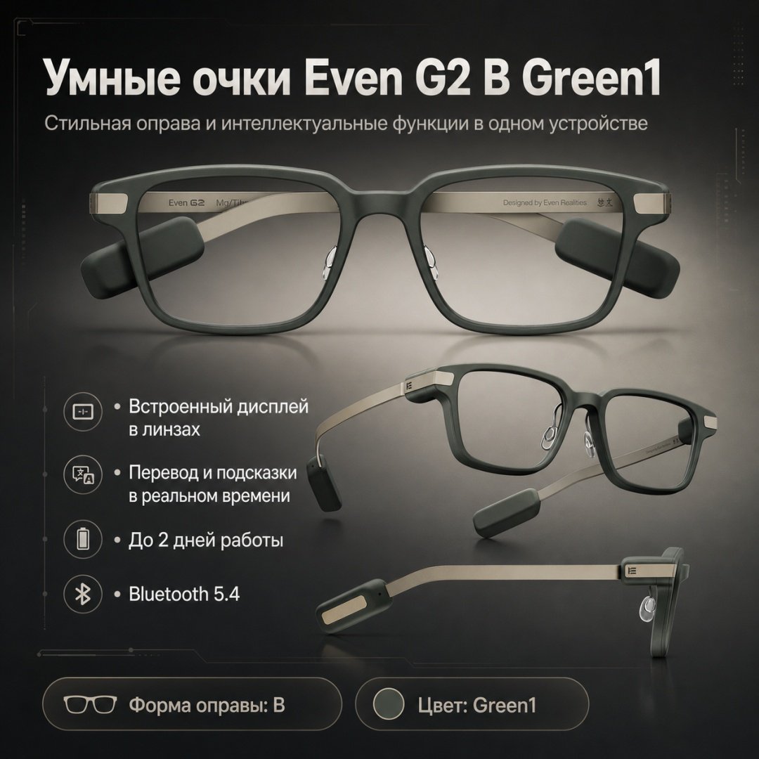 Смарт-очки Even Realities G2 B зеленый купить,NaN