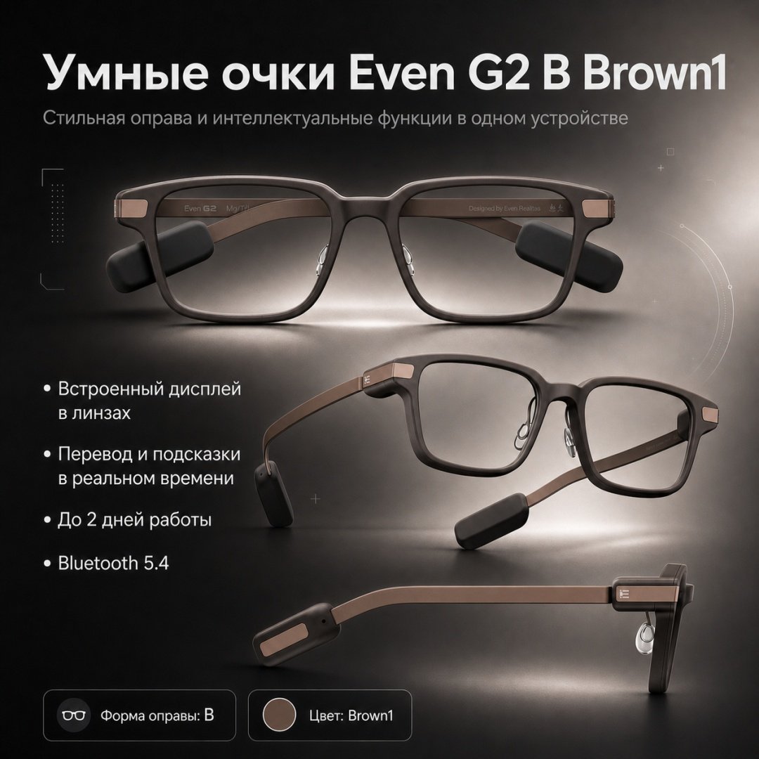 Смарт-очки Even Realities G2 B коричневый купить,NaN