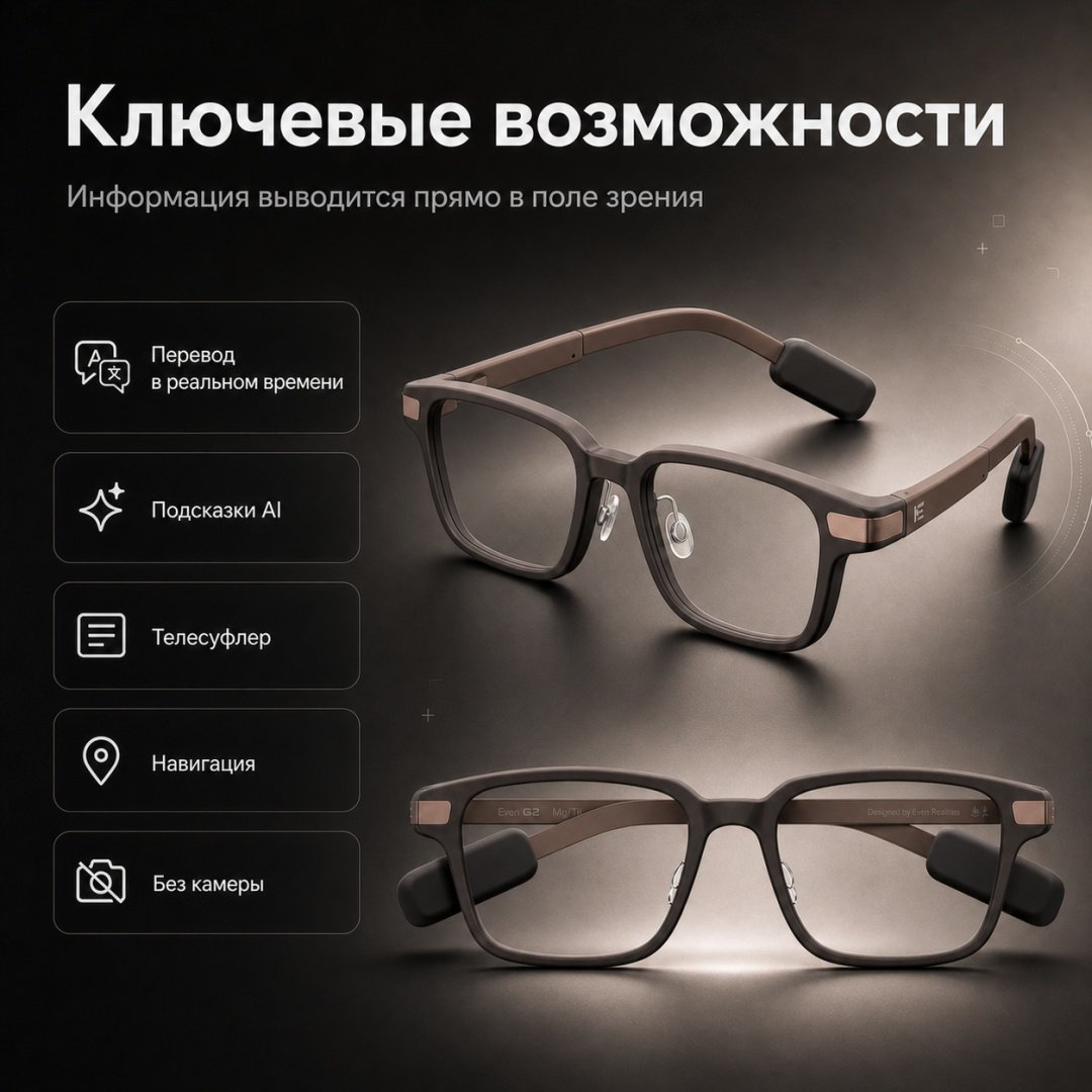 Смарт-очки Even Realities G2 B коричневый купить,NaN