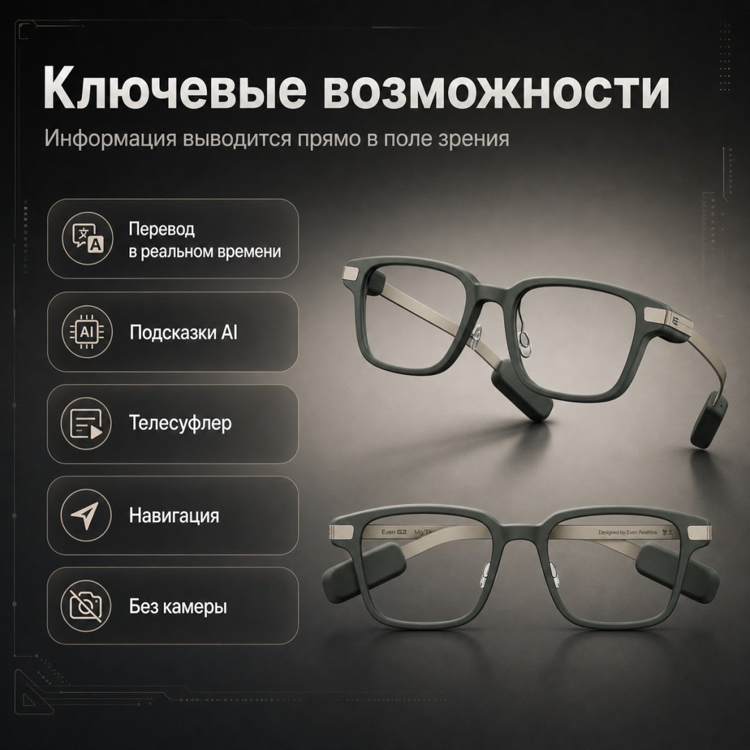 Смарт-очки Even Realities G2 B зеленый купить,NaN