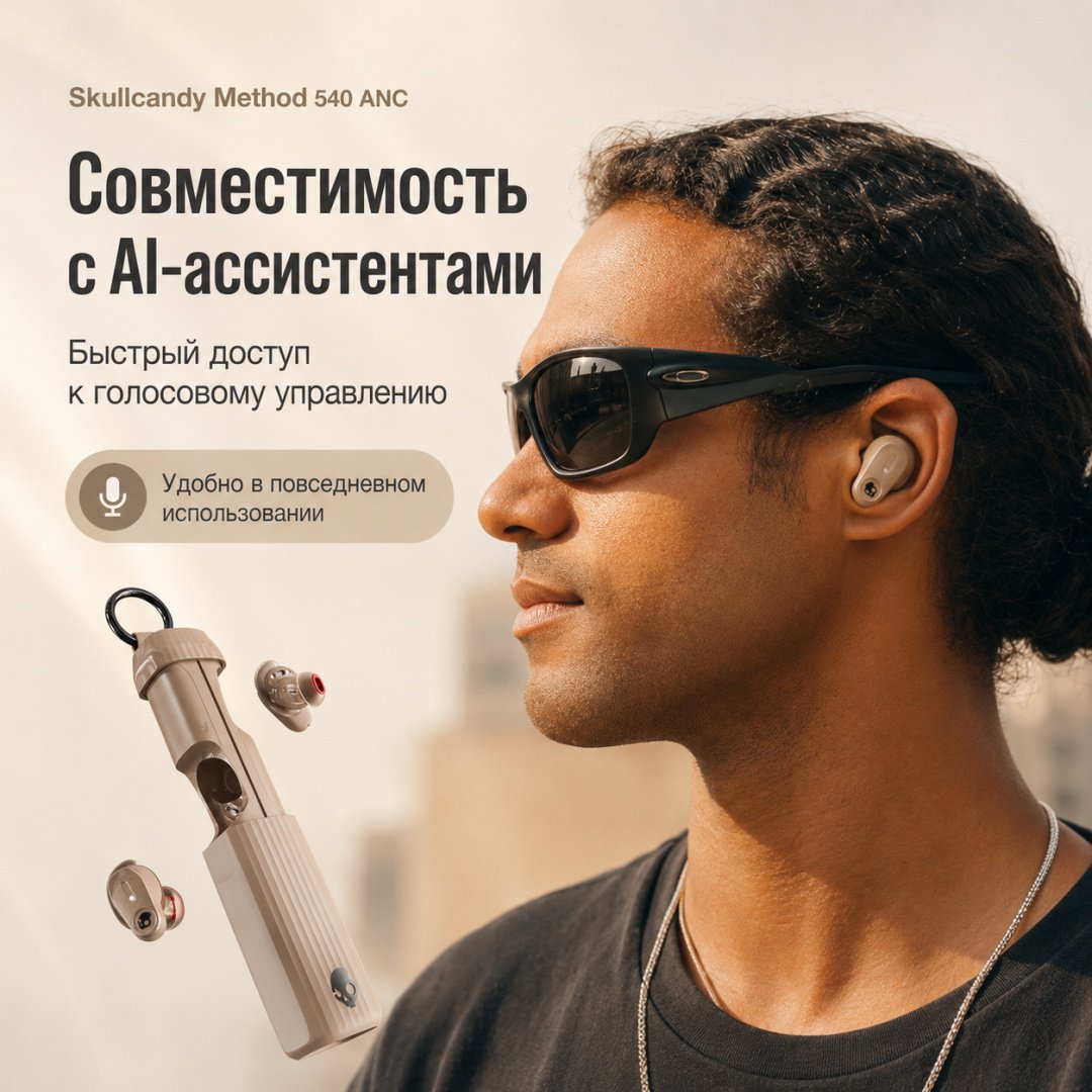 Наушники Skullcandy Method 540 ANC бежевый купить,102914