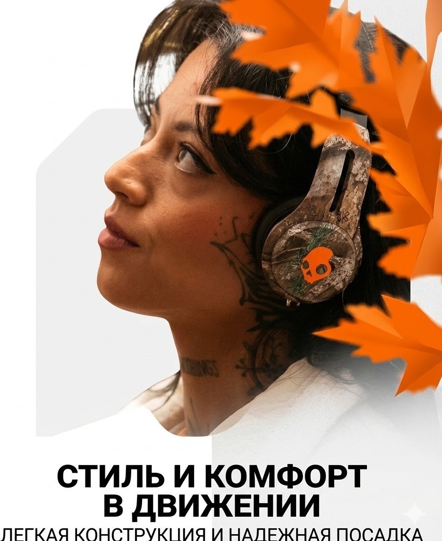 Наушники Skullcandy ICON ANC черно-оранжевый купить,64400
