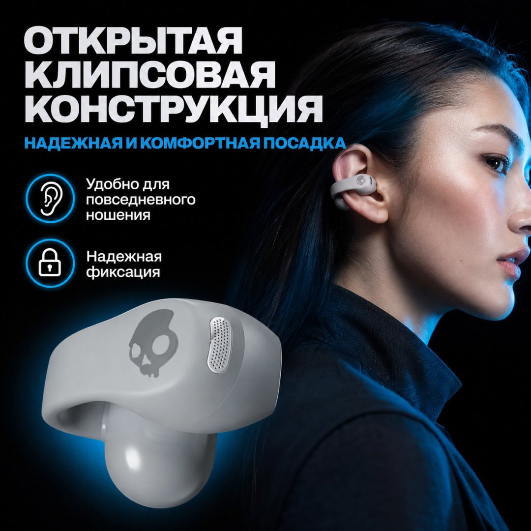 Наушники Skullcandy Push 720 Open серый купить,75350