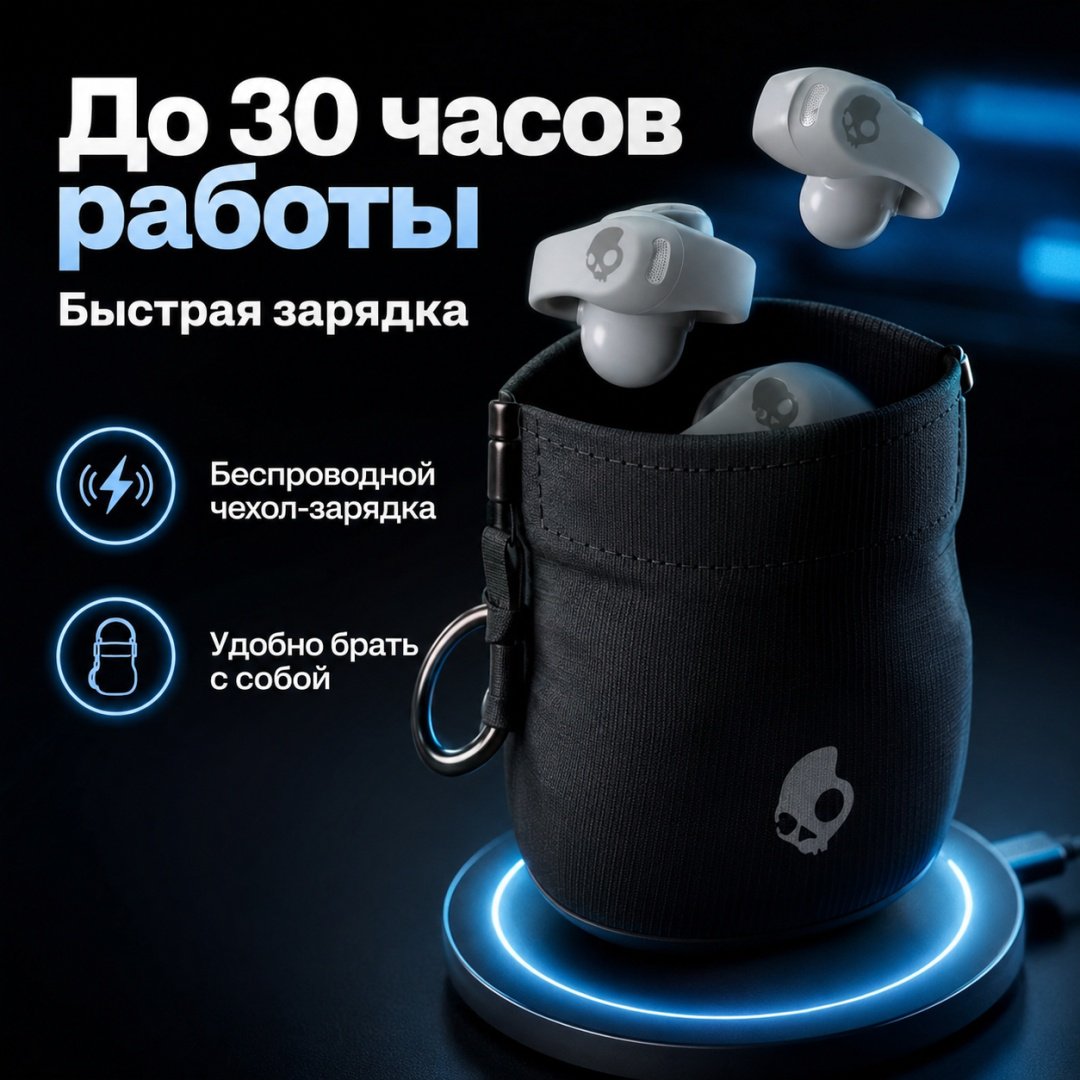 Наушники Skullcandy Push 720 Open серый купить,75350