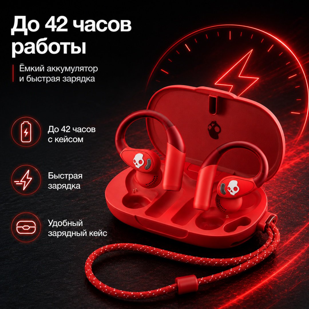 Наушники Skullcandy Push 540 Open красный купить,74731