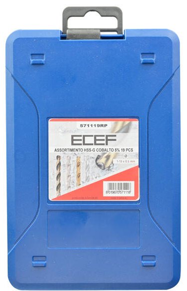 Сверло Ecef набор сверл 1-10 мм HSS-Co спиральное 571119RP, 19 шт. купить,NaN