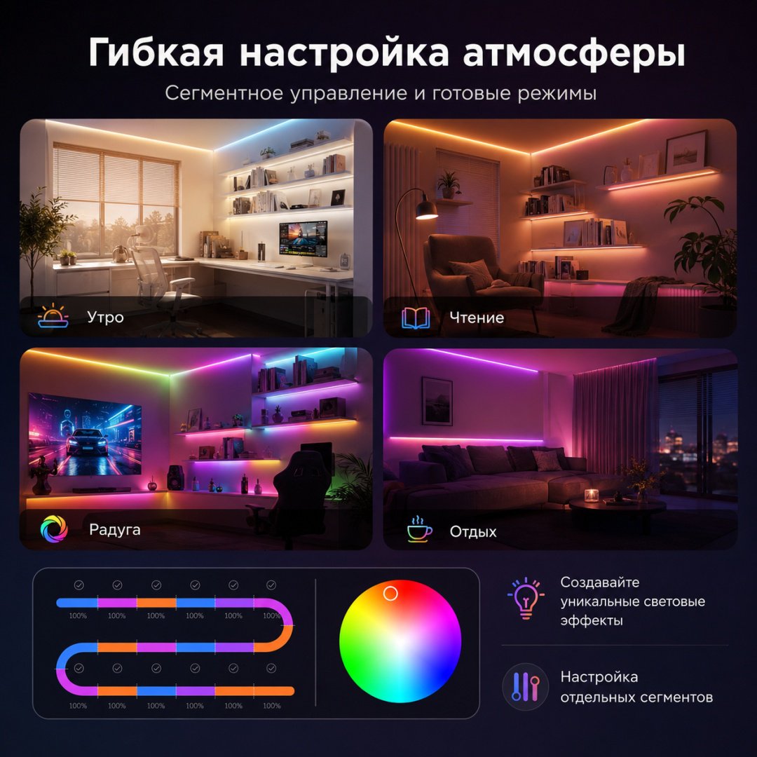 Светодиодная лента Govee белый, многоцветный 5 м